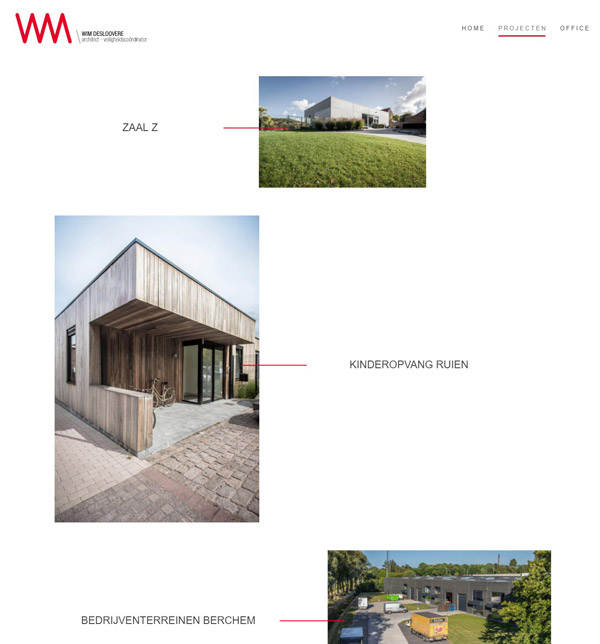 Architect Wim Desloovere - projecten